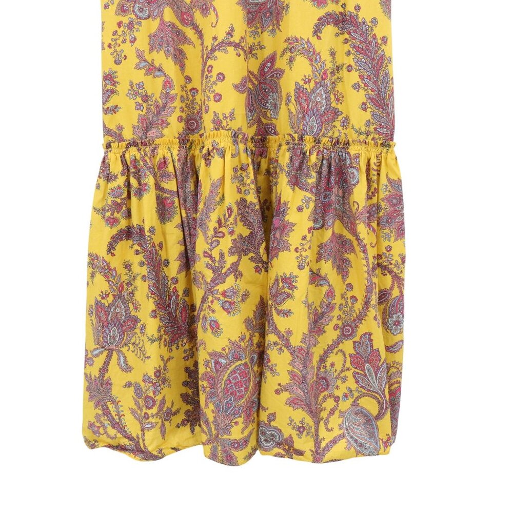 J. Crew Collection Tiered Cotton Poplin Floral Paisley Sleeveless Midi Dress S - Picture 5 of 7